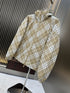Burberry Beige Check Hooded Zip Jacket