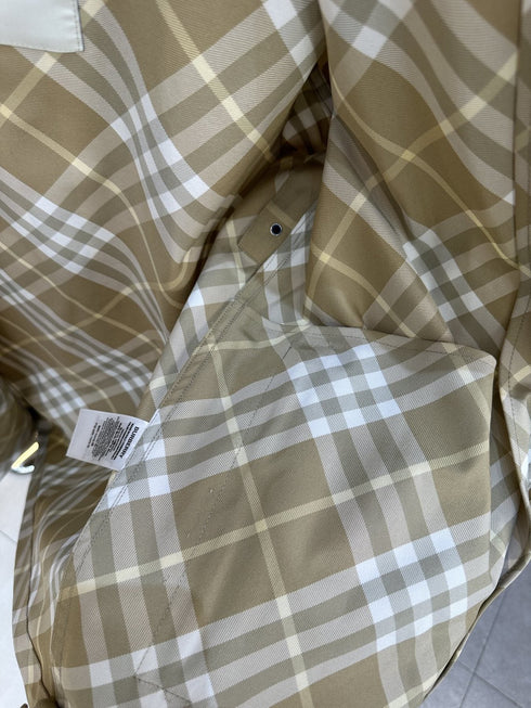 Burberry Beige Check Hooded Zip Jacket