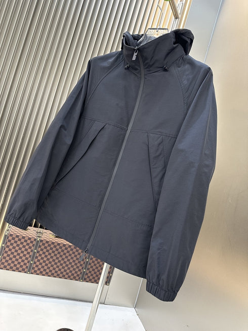 Burberry Hooded Zip-Front Jacket