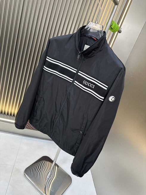 Gucci Chest Stripe Zip-Front Jacket