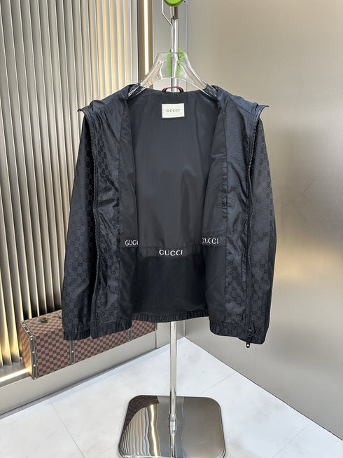 Gucci Tonal Monogram Hooded Zip Jacket