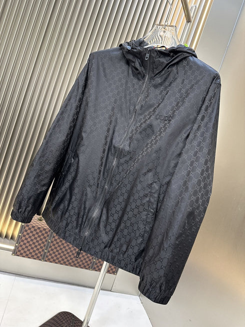 Gucci Tonal Monogram Hooded Zip Jacket