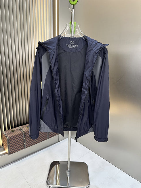 Valentino Color-Block Hooded Windbreaker
