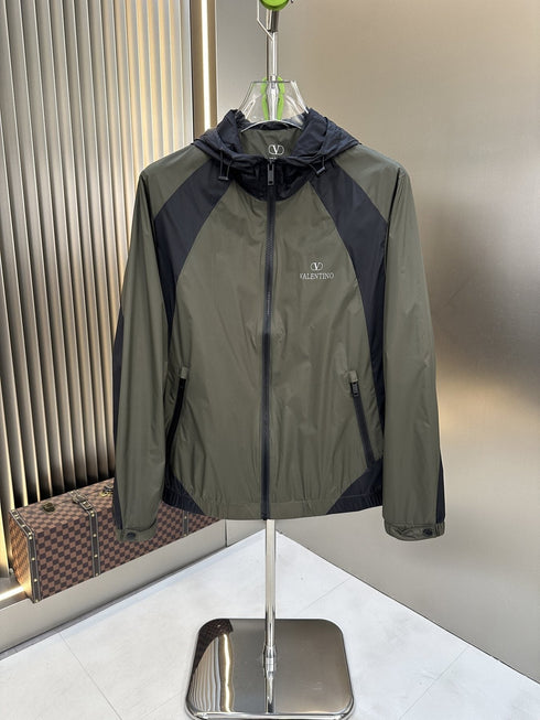 Valentino Color-Block Hooded Windbreaker
