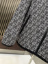 Fendi Black and White Pattern Hooded Zip-Front Jacket