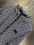 Fendi Black and White Pattern Hooded Zip-Front Jacket