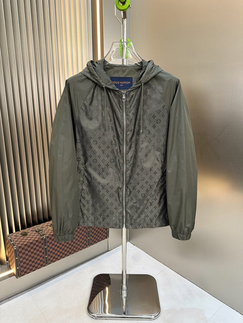 LV Tonal Monogram Hooded Windbreaker