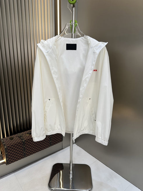 Prada Hooded Zip-Front Jacket