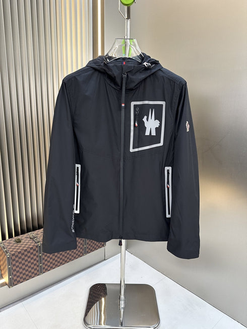 Moncler Hooded Graphic Zip Jacket