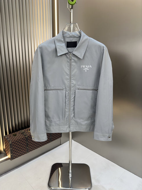 Prada Zip-Front Collared Jacket