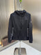 Moncler Hooded Zip-Front Jacket with Chest Emblem