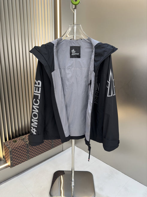 Moncler Hooded Graphic Zip Jacket