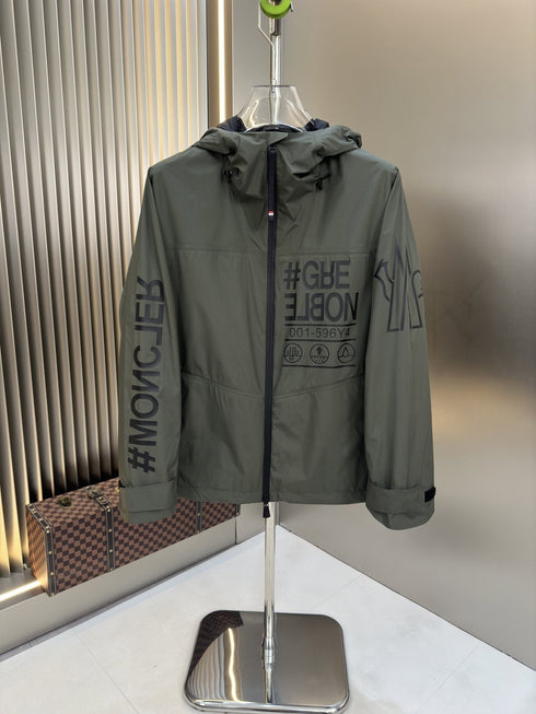 Moncler Hooded Graphic Zip Jacket