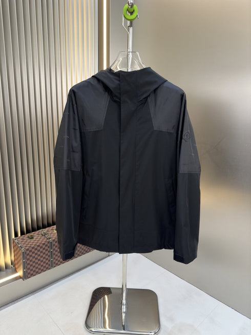 Moncler Hooded Tonal-Panel Zip Jacket