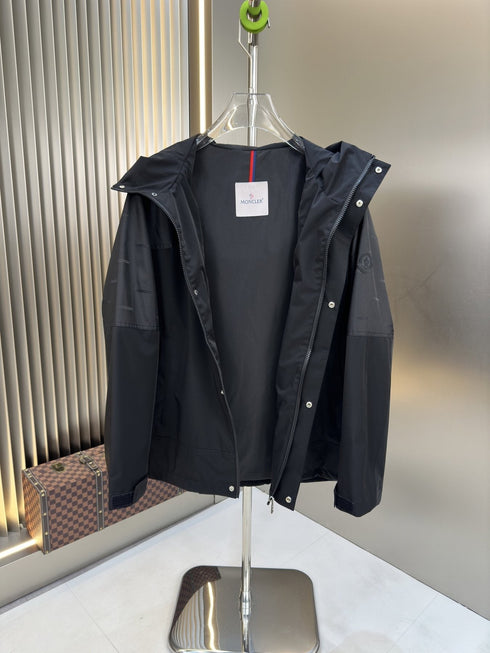 Moncler Hooded Tonal-Panel Zip Jacket