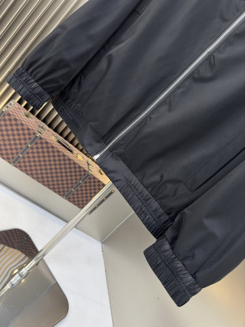 Moncler Hooded Contrast Panel Zip Jacket