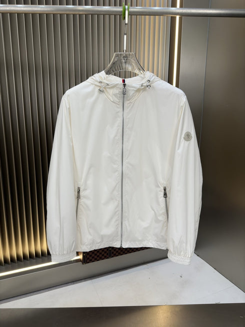 Moncler Hooded Contrast Trim Zip Jacket