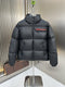 Prada Hooded Puffer Jacket with Red Chest Trim