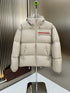Prada Hooded Puffer Jacket with Red Chest Trim