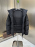 LV Dark Grey Hooded Quilted Puffer Coat