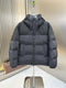 LV Dark Grey Hooded Quilted Puffer Coat