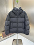 LV Dark Grey Hooded Quilted Puffer Coat