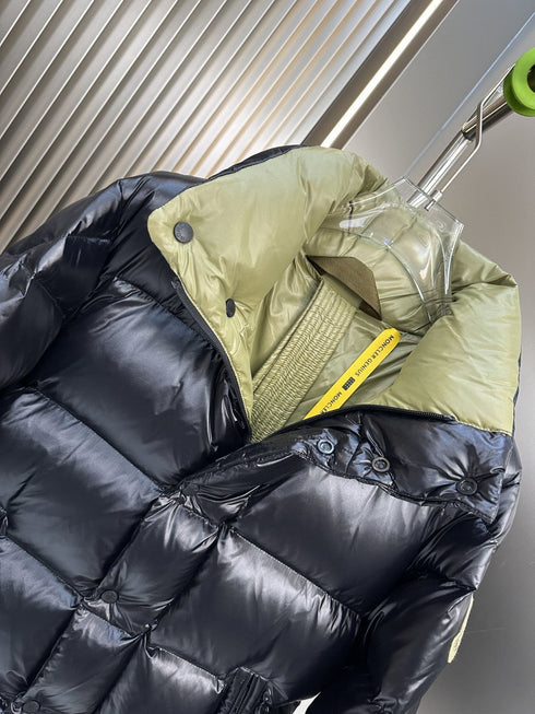 Moncler Black Glossy Quilted Puffer Coat