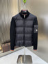 Moncler Quilted Knit-Sleeve Zip Jacket