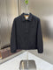 Moncler Black Zip-Front Jacket with Checked Lining