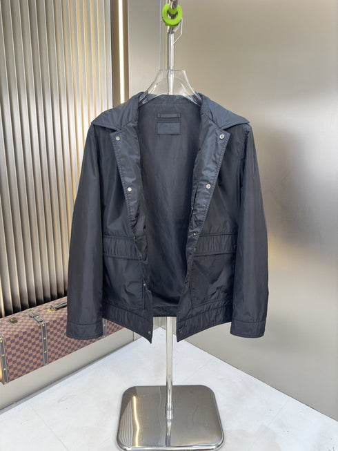Prada Button-Front Flap-Pocket Jacket