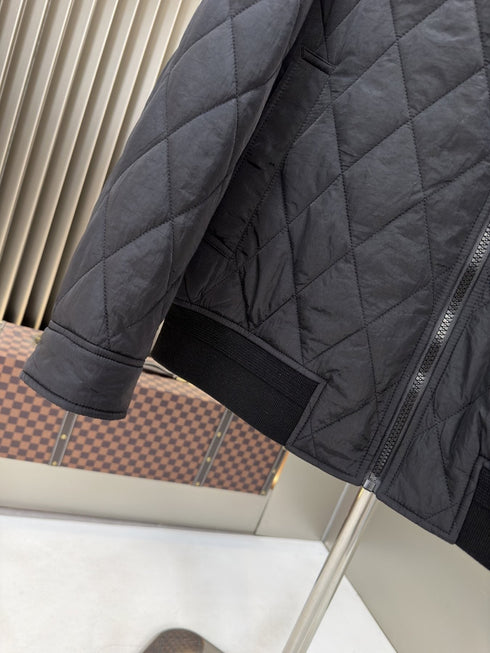 Burberry Diamond-Quilted Check-Lined Jacket