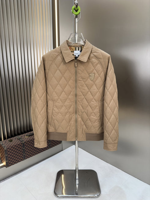 Burberry Diamond-Quilted Check-Lined Jacket