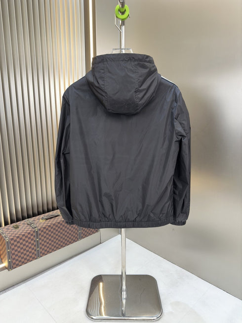 Moncler Contrast Sleeve Stripe Hooded Jacket