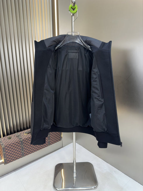 Prada Hooded Contrast-Panel Jacket