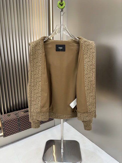 Fendi All-Over Monogram Full-Zip Hoodie