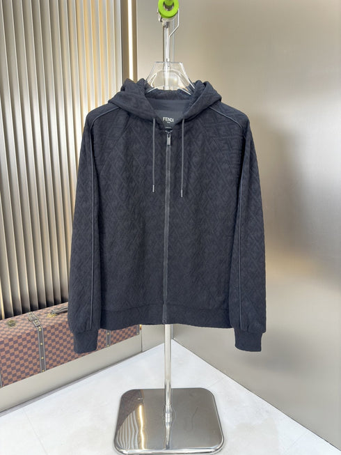 Fendi All-Over Monogram Full-Zip Hoodie