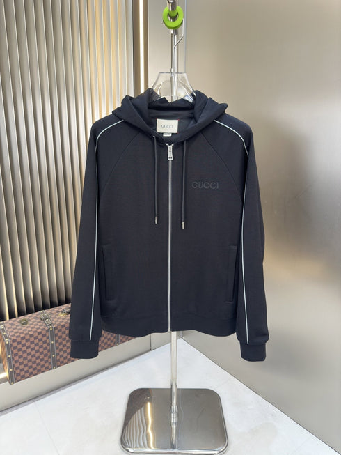 Gucci Hooded Contrast-Piping Jacket