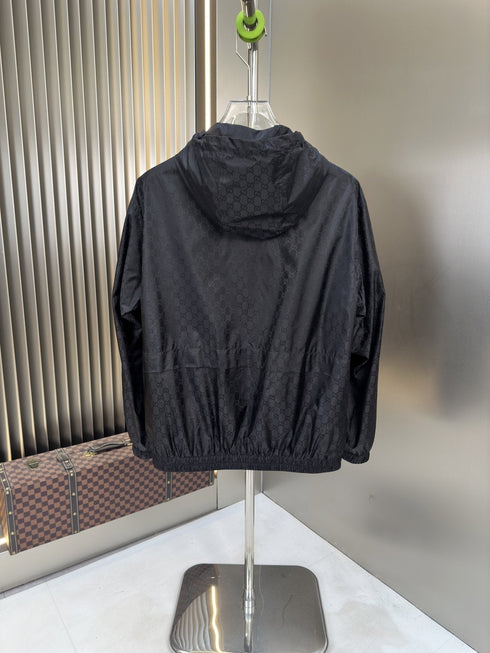 Gucci Tonal Monogram Hooded Zip Jacket