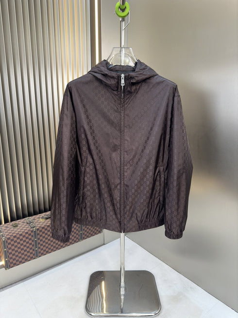 Gucci Tonal Monogram Hooded Zip Jacket