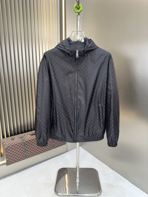 Gucci Tonal Monogram Hooded Zip Jacket