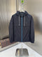 Prada Dark Navy Hooded Jacket with Blue Zipper Trim