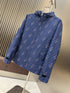 Gucci Blue Patterned Hooded Zip Jacket