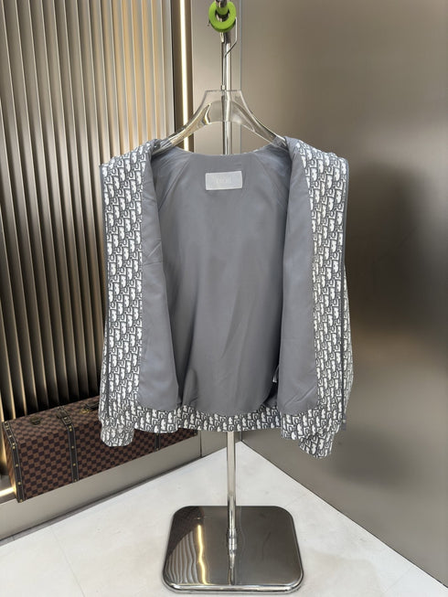 Dior Grey Monogram Hooded Zip Jacket
