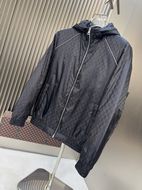 Gucci Tonal Monogram Hooded Jacket