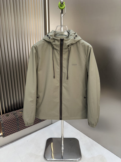 Zegna Hooded Asymmetric-Zip Jacket