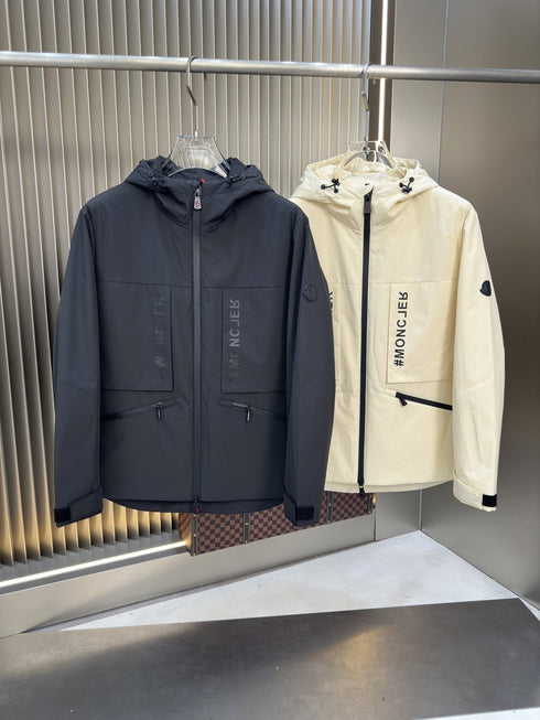 Moncler Hooded Zip-Front Panel Jacket