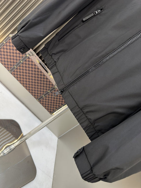 Burberry Hooded Checked-Lining Zip Jacket