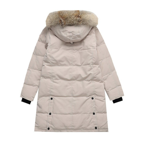 Canada Goose Long Quilted Fur-Trim Hood Puffer Jacket