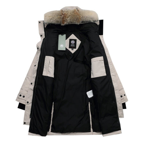 Canada Goose Long Quilted Fur-Trim Hood Puffer Jacket