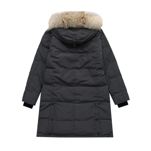 Canada Goose Long Quilted Fur-Trim Hood Puffer Jacket